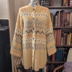 Sundance Yellow Fair Isle Button-Front Cardigan